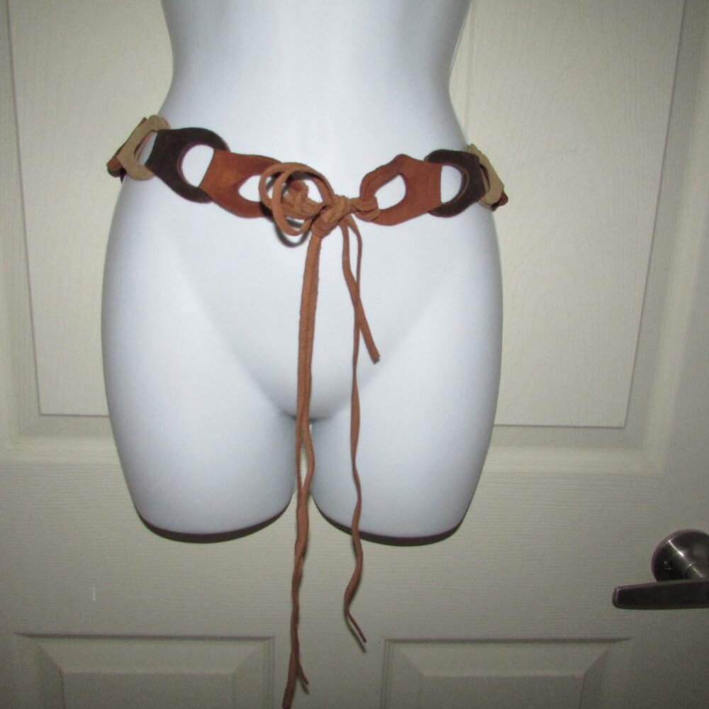 Aldo Suede Loop Link Boho Belt - Large - NEW - Picture 4 of 5